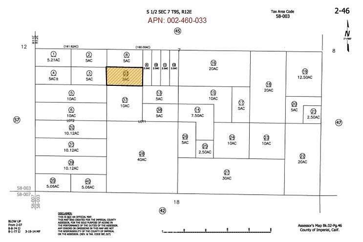 5.04 Acres of Residential Land for Sale in Niland, California