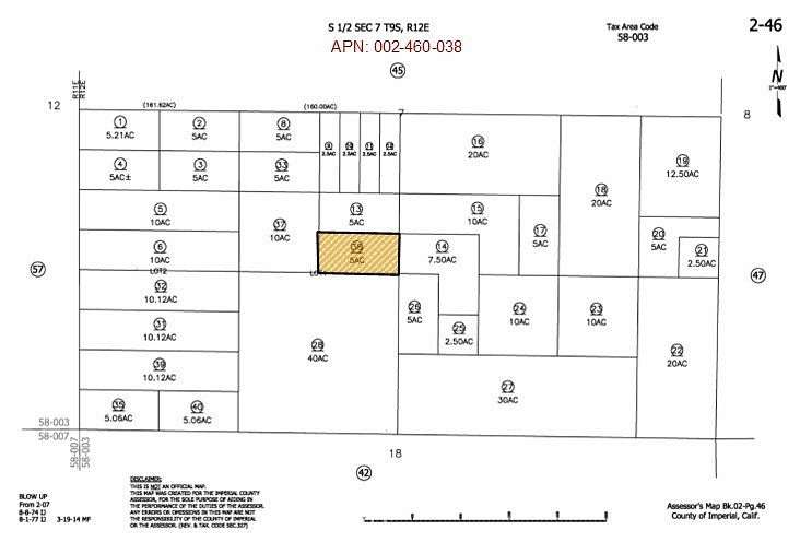 5 Acres of Land for Sale in Niland, California