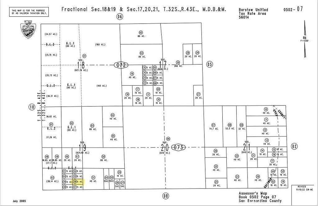 5 Acres of Residential Land for Sale in Barstow, California