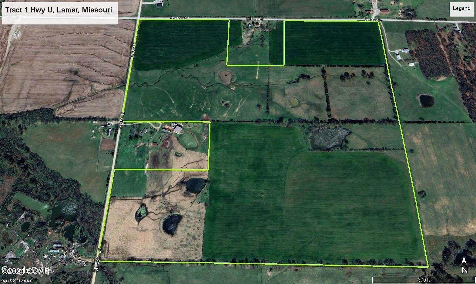 140 Acres of Agricultural Land for Sale in Lamar, Missouri