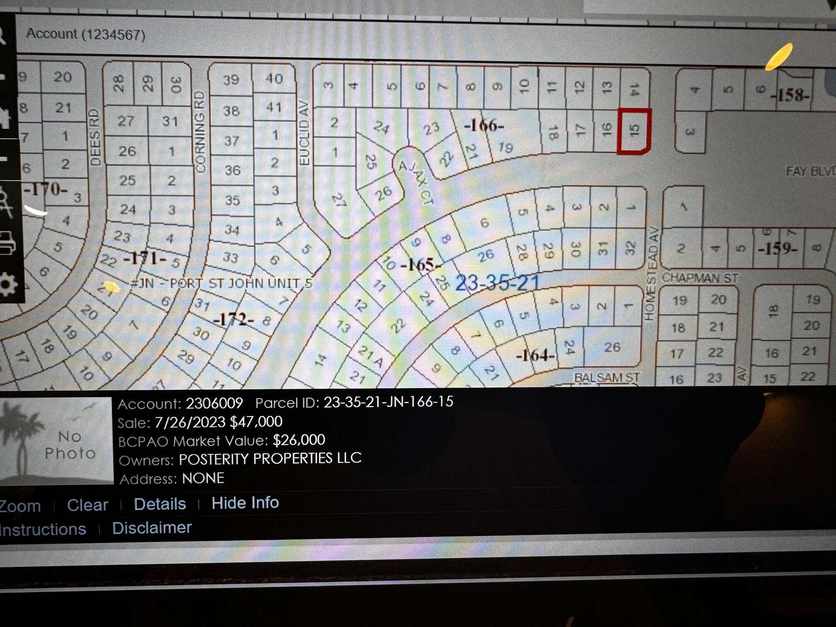 0.26 Acres of Residential Land for Sale in Port St. John, Florida