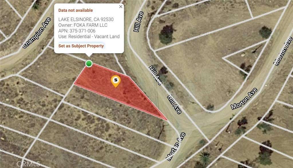 0.06 Acres of Residential Land for Sale in Lake Elsinore, California