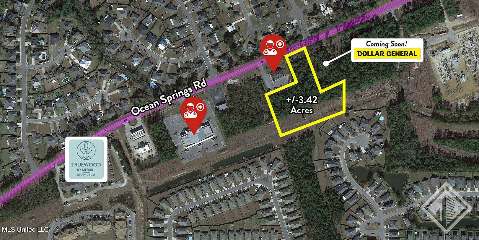 3.42 Acres of Commercial Land for Sale in Ocean Springs, Mississippi