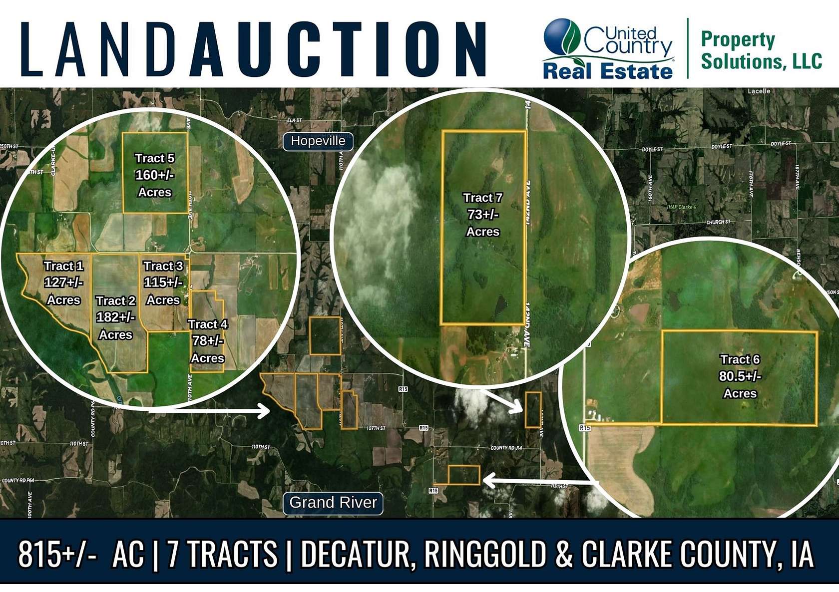 815 Acres of Recreational Land & Farm for Auction in Grand River, Iowa