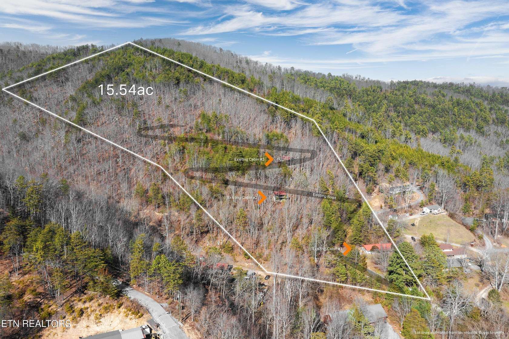 15.54 Acres of Land with Home for Sale in Sevierville, Tennessee