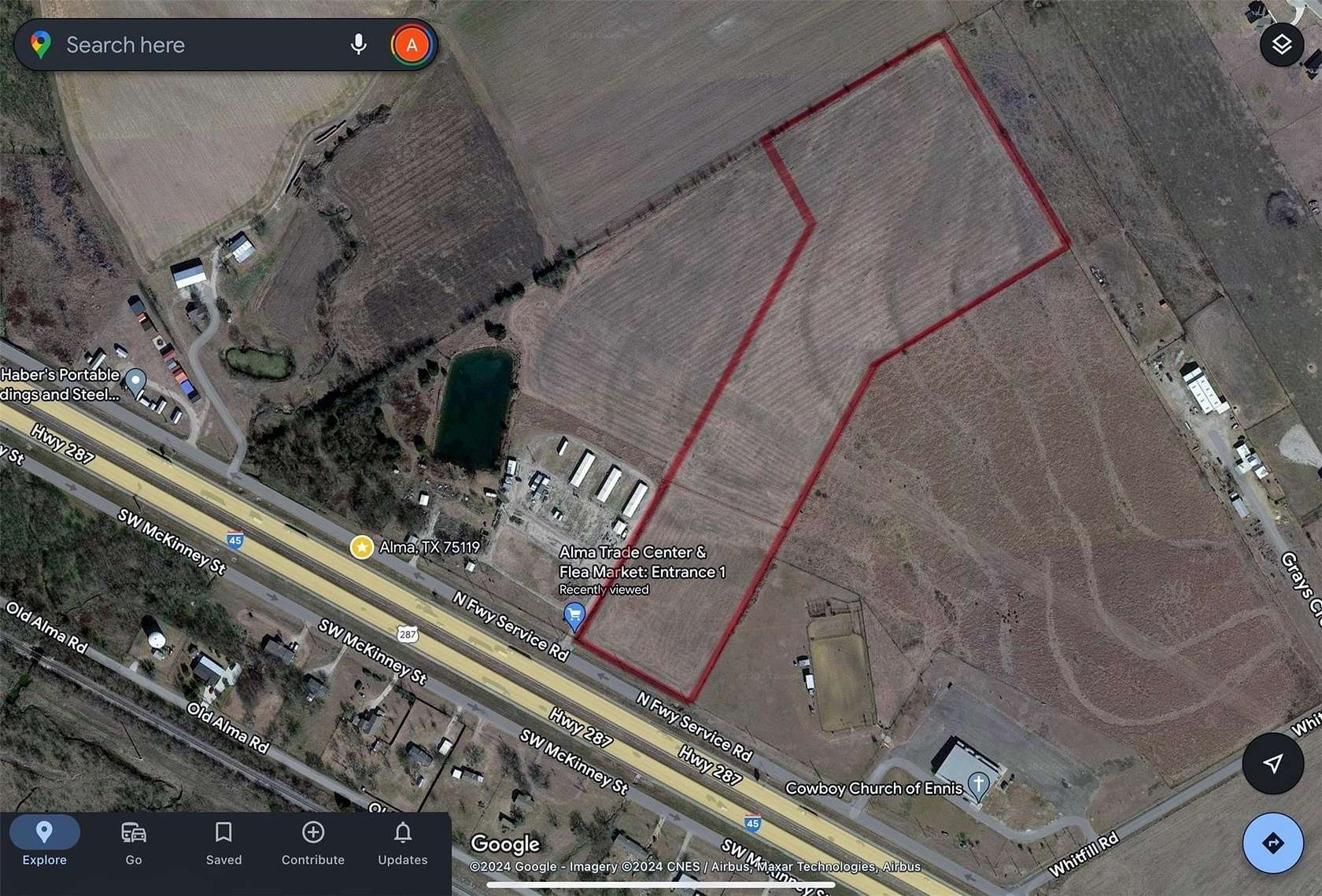 17.5 Acres of Land for Lease in Alma, Texas