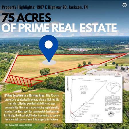 75 Acres of Land for Sale in Jackson, Tennessee