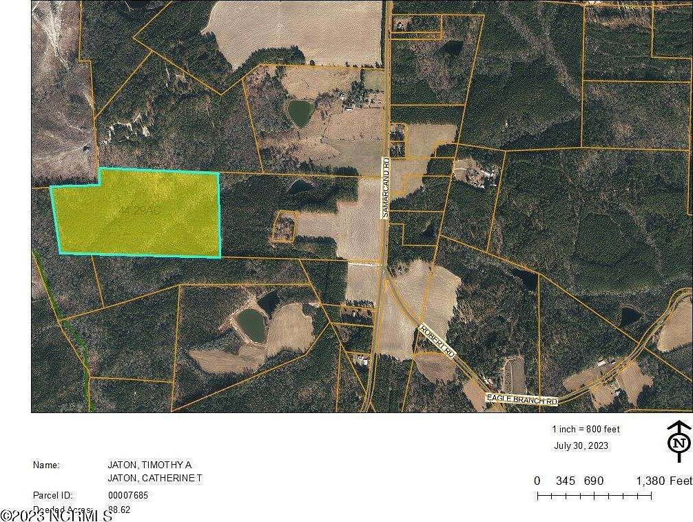 44 Acres of Agricultural Land for Sale in Eagle Springs, North Carolina