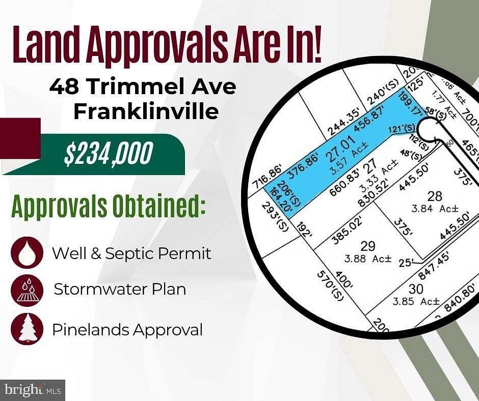 3.43 Acres of Residential Land for Sale in Franklinville, New Jersey