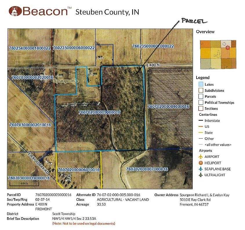 12 Acres of Land for Sale in Fremont, Indiana