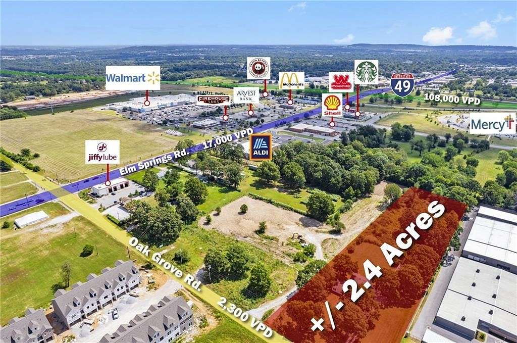 2.399 Acres of Land for Sale in Springdale, Arkansas