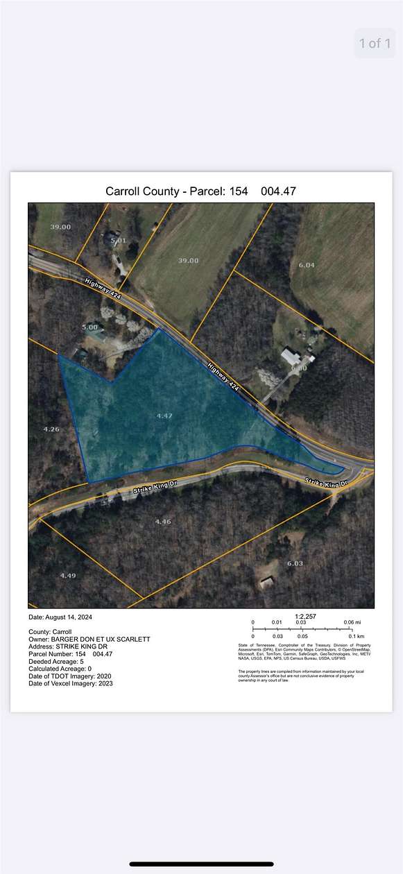 5 Acres of Residential Land for Sale in Cedar Grove, Tennessee