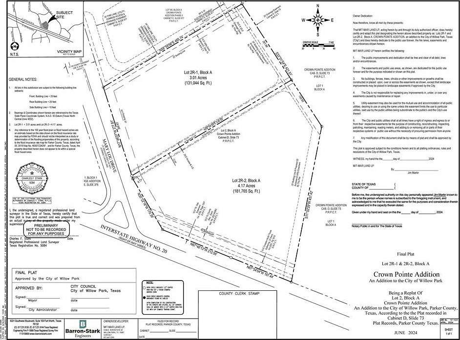 4.17 Acres of Commercial Land for Sale in Willow Park, Texas