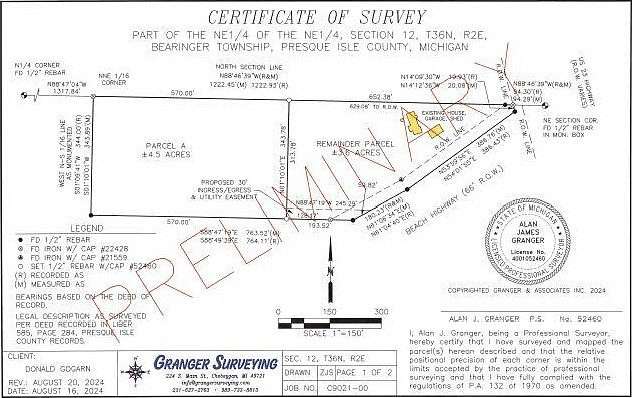 4.5 Acres of Residential Land for Sale in Ocqueoc, Michigan