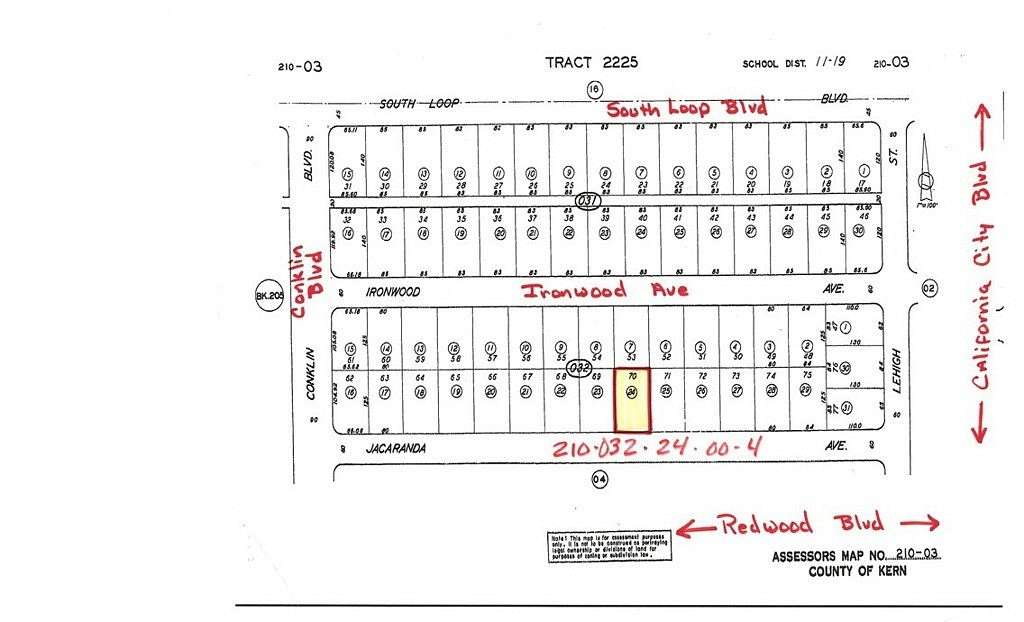 0.229 Acres of Residential Land for Sale in California City, California