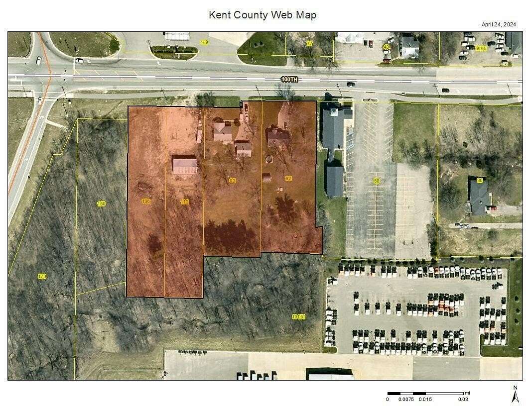 3.2 Acres of Improved Commercial Land for Lease in Byron Center, Michigan