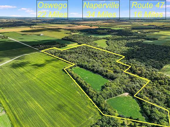 75.68 Acres of Recreational Land & Farm for Sale in Sheridan, Illinois