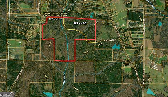 167.6 Acres of Recreational Land & Farm for Sale in Jenkinsburg, Georgia