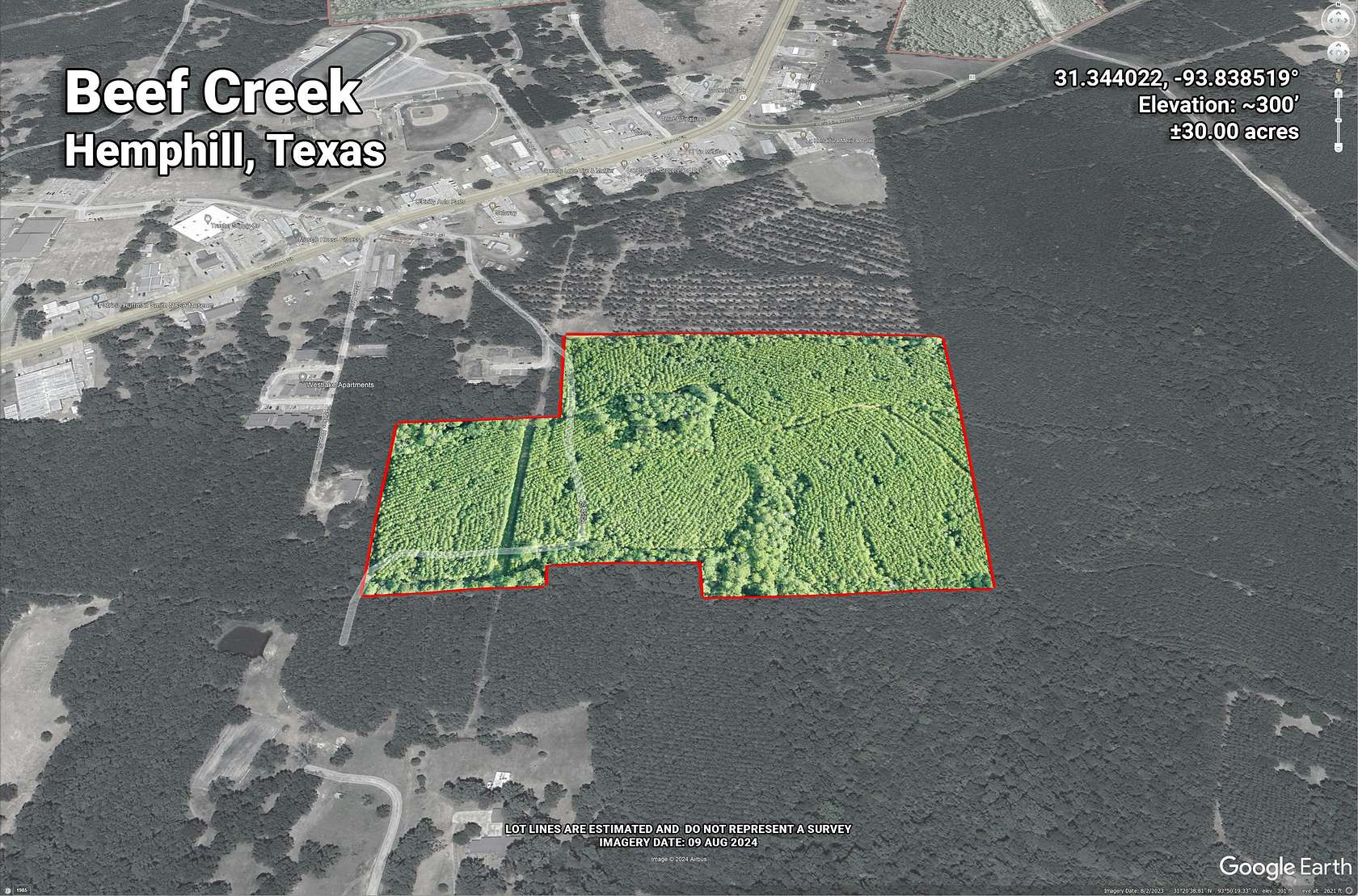 30 Acres of Recreational Land for Sale in Hemphill, Texas