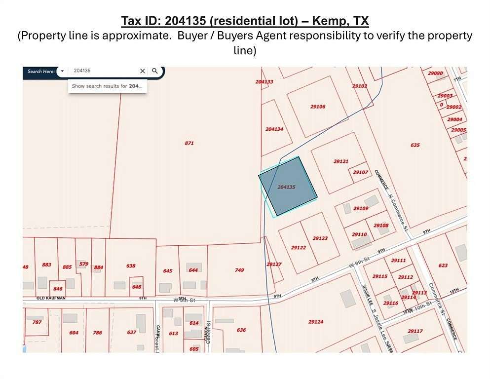 0.89 Acres of Residential Land for Sale in Kemp, Texas