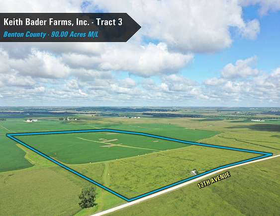 90 Acres of Agricultural Land for Auction in Dysart, Iowa