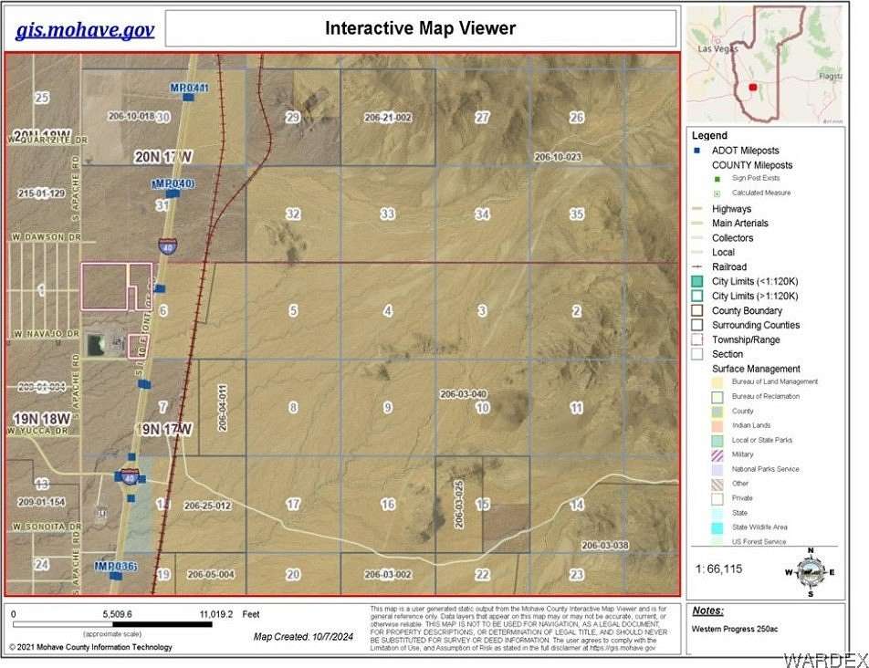 250 Acres of Land for Sale in Golden Valley, Arizona