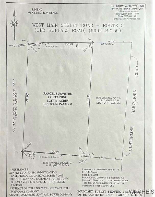 1.22 Acres of Residential Land for Sale in Batavia Town, New York