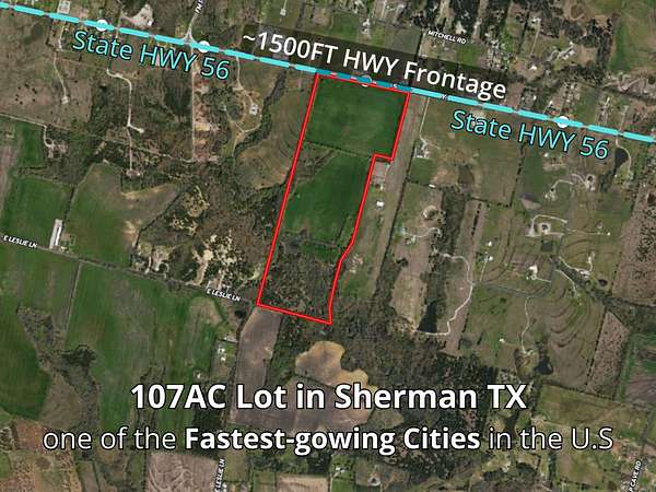 107 Acres of Land for Sale in Sherman, Texas