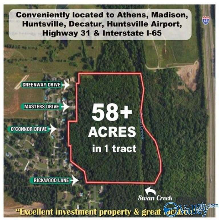 58 Acres of Recreational Land for Auction in Athens, Alabama