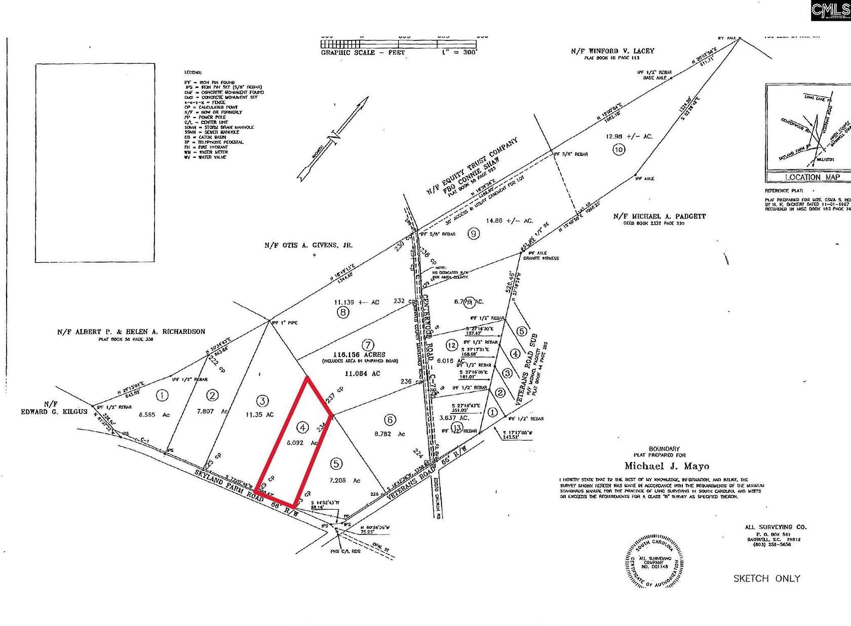 6.092 Acres of Land for Sale in Williston, South Carolina