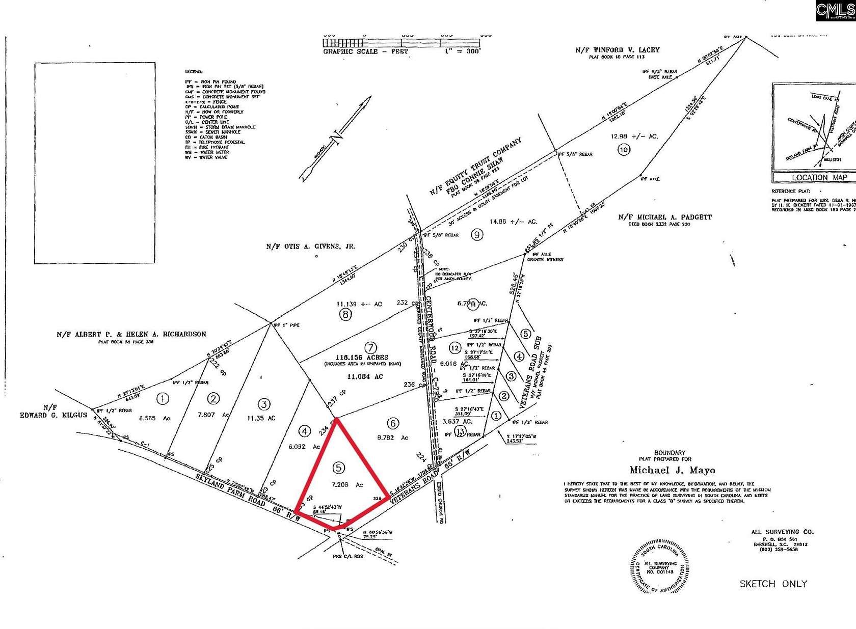 7.208 Acres of Land for Sale in Williston, South Carolina