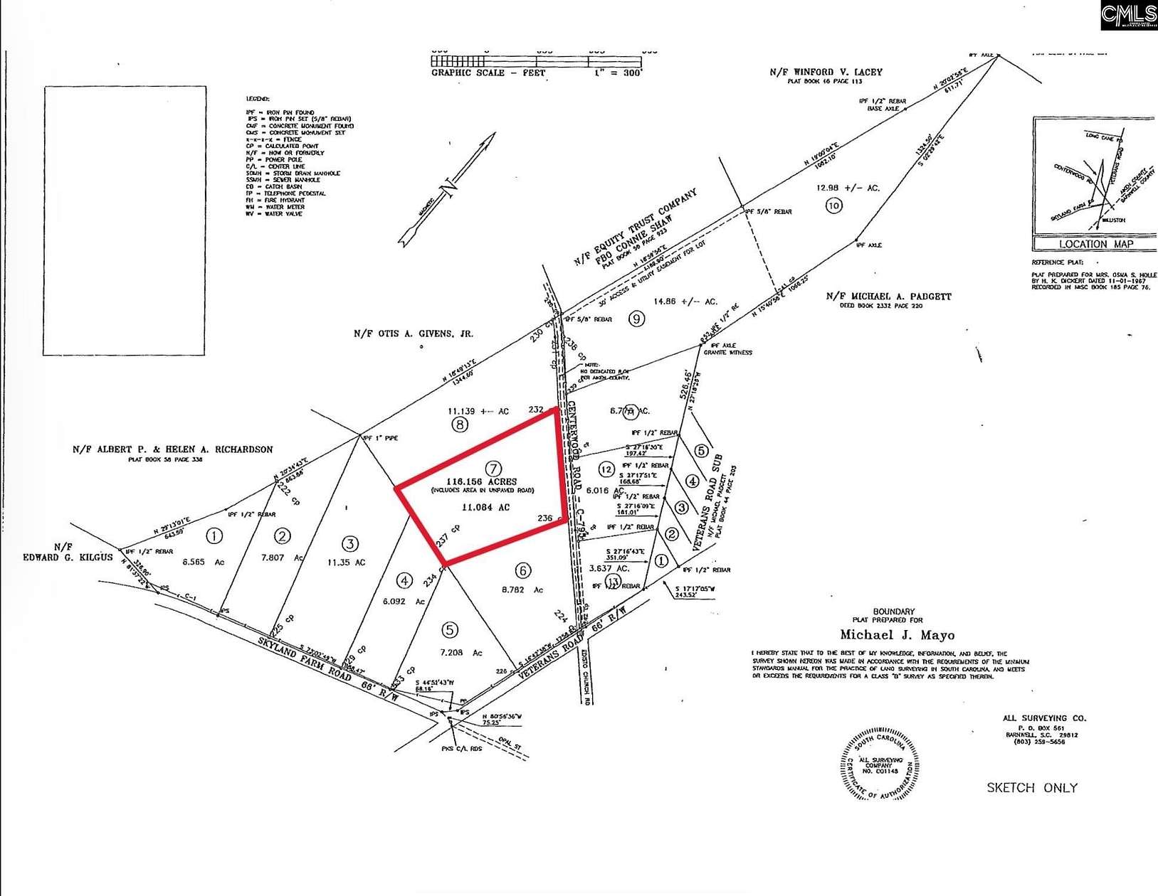 11 Acres of Land for Sale in Williston, South Carolina