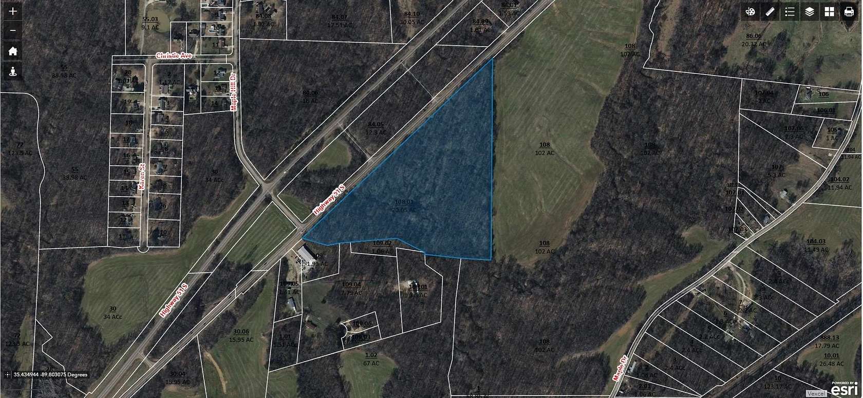 20.05 Acres of Commercial Land for Sale in Atoka, Tennessee