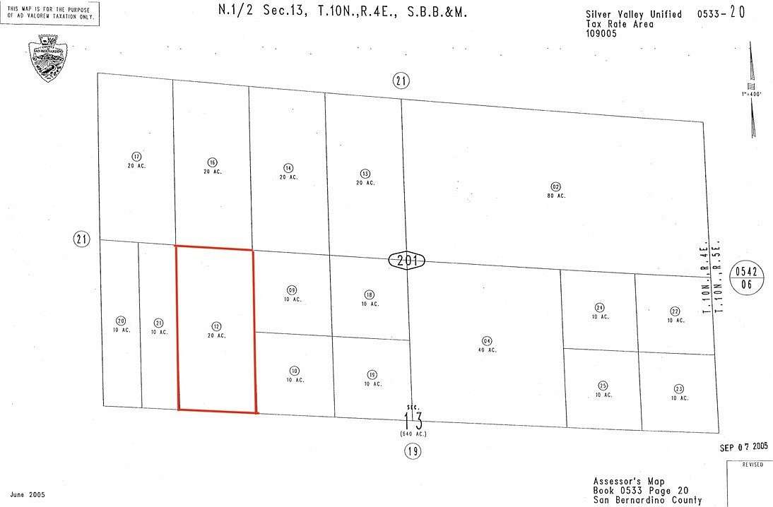 20 Acres of Recreational Land for Sale in Newberry Springs, California