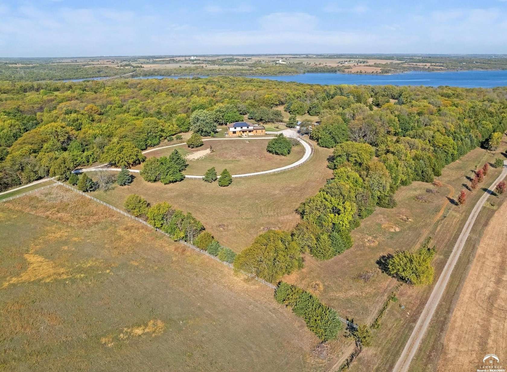 20.1 Acres of Land with Home for Sale in Lawrence, Kansas