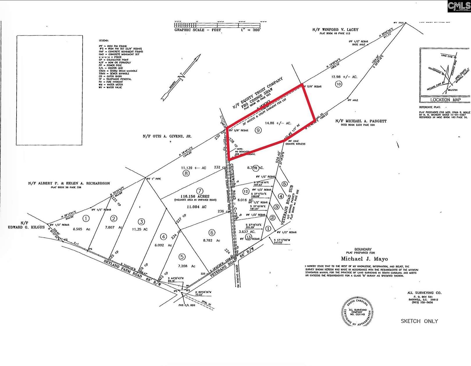 14.86 Acres of Land for Sale in Williston, South Carolina