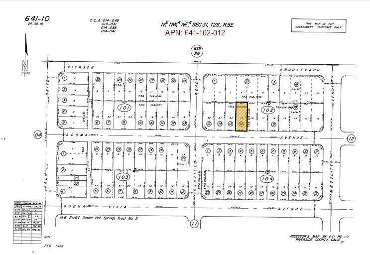 0.15 Acres of Residential Land for Sale in Desert Hot Springs, California