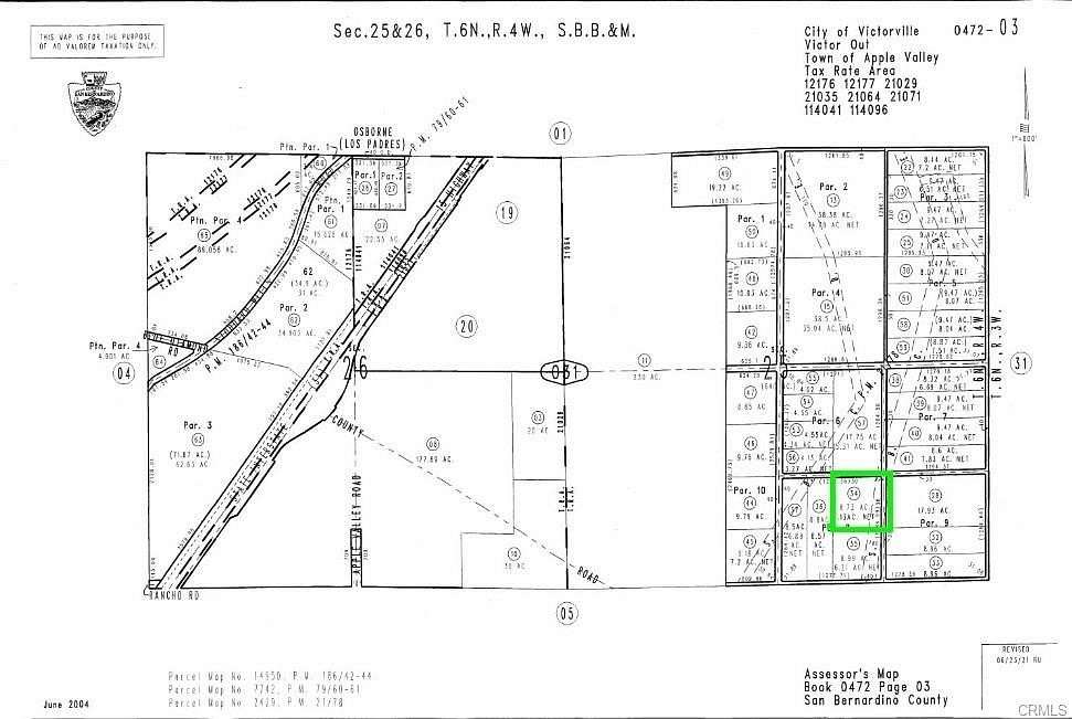 7.13 Acres of Commercial Land for Sale in Apple Valley, California