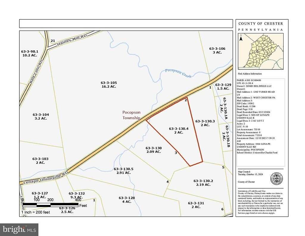 2 Acres of Residential Land for Sale in West Chester, Pennsylvania