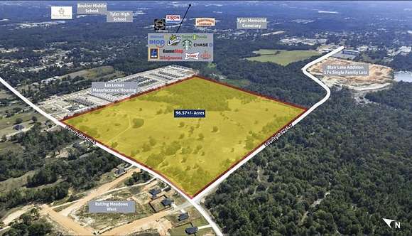 96.57 Acres of Land for Sale in Tyler, Texas