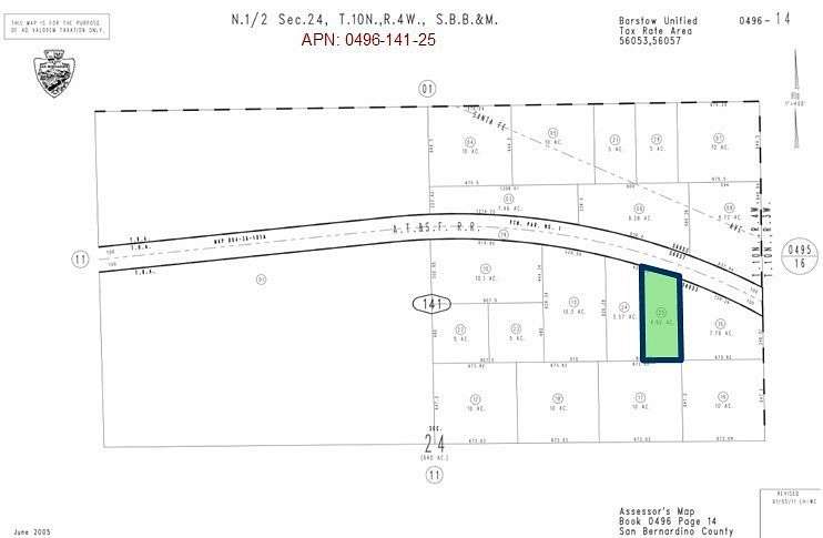 4.92 Acres of Residential Land for Sale in Hinkley, California