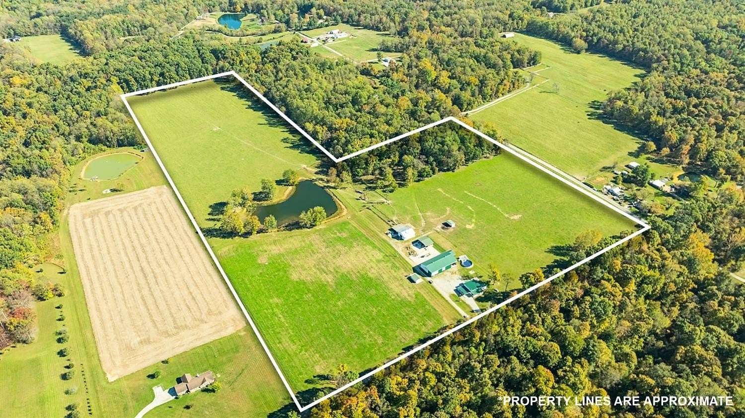 40 Acres of Agricultural Land with Home for Sale in Dillsboro, Indiana