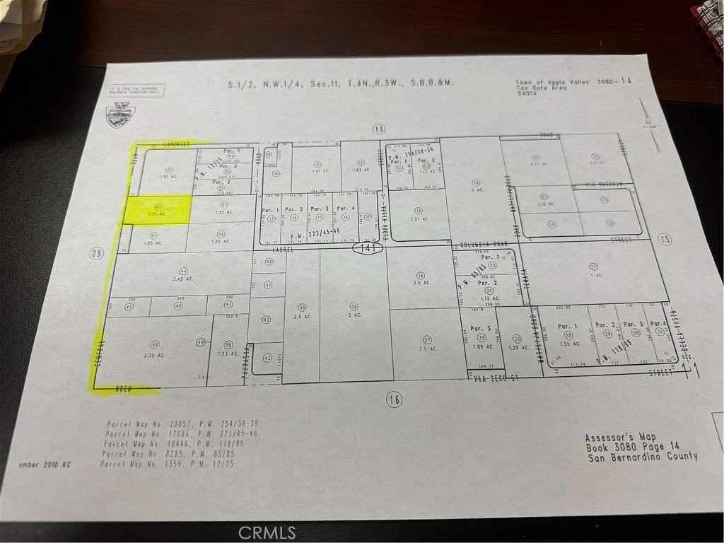 1.25 Acres of Residential Land for Sale in Apple Valley, California