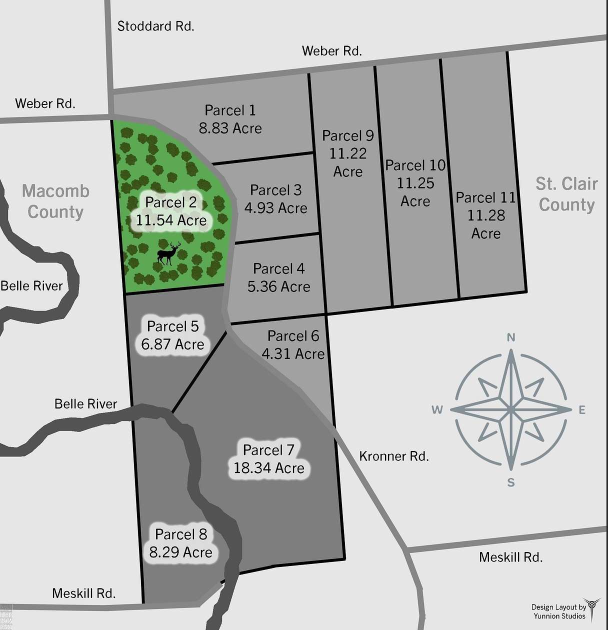 11.54 Acres of Recreational Land for Sale in Columbus, Michigan