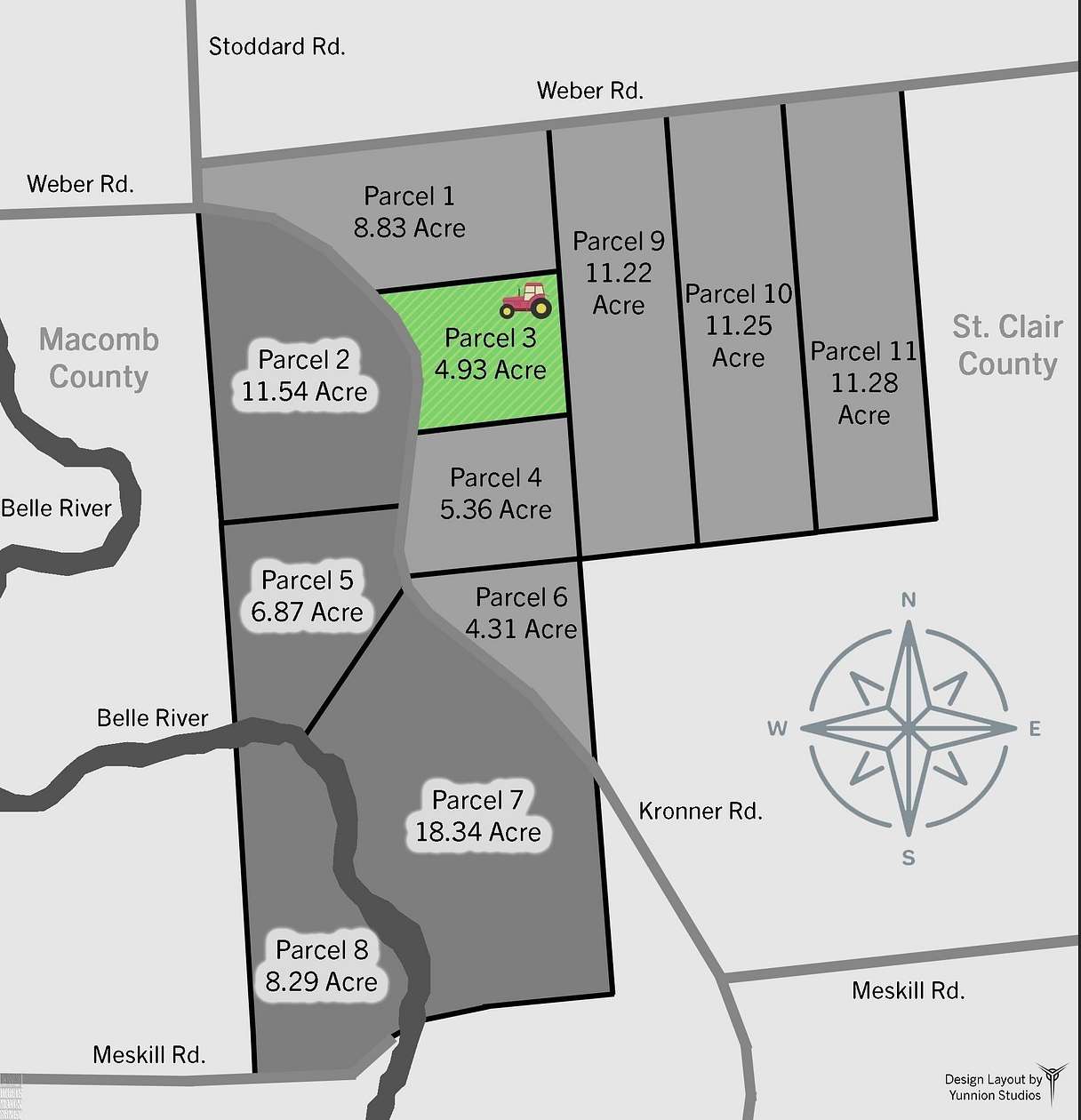 4.93 Acres of Land for Sale in Columbus, Michigan