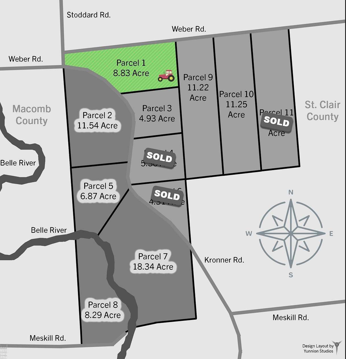 8.83 Acres of Agricultural Land for Sale in Columbus, Michigan