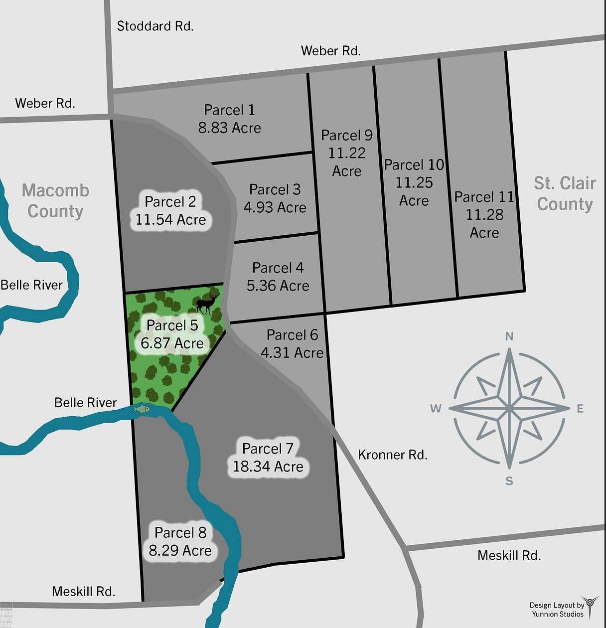 6.87 Acres of Land for Sale in Columbus, Michigan