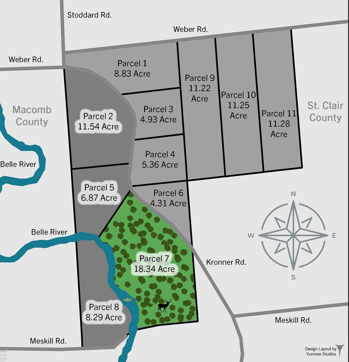 18.34 Acres of Recreational Land for Sale in Columbus, Michigan