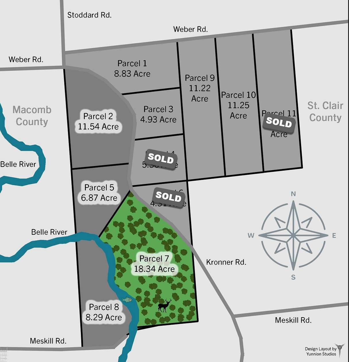 18.3 Acres of Recreational Land for Sale in Columbus, Michigan