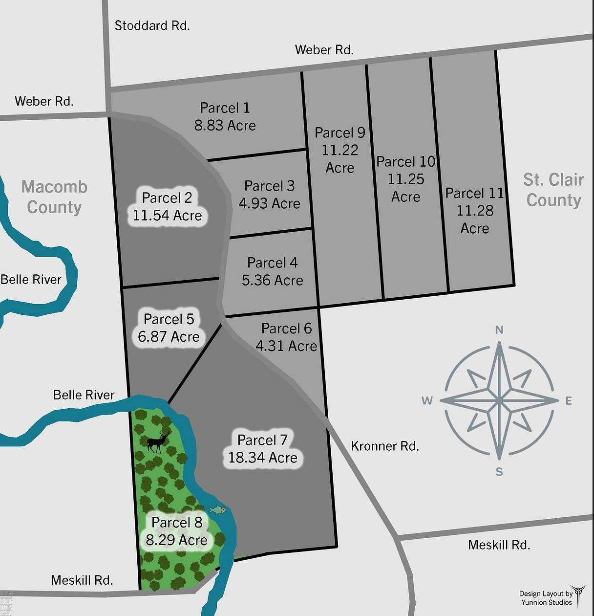 8.29 Acres of Land for Sale in Columbus, Michigan